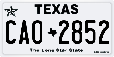 TX license plate CAO2852