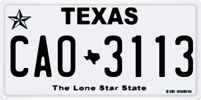TX license plate CAO3113