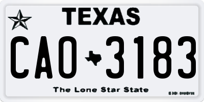 TX license plate CAO3183