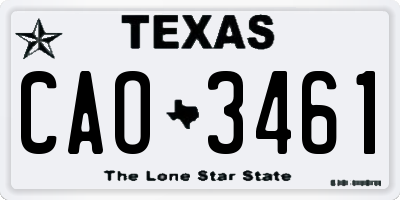 TX license plate CAO3461