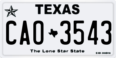 TX license plate CAO3543