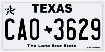 TX license plate CAO3629