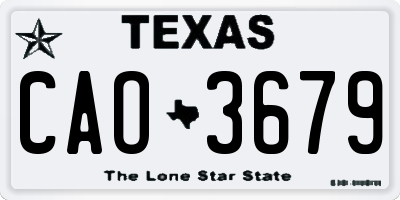 TX license plate CAO3679