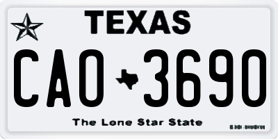 TX license plate CAO3690