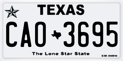 TX license plate CAO3695