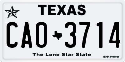 TX license plate CAO3714