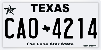 TX license plate CAO4214