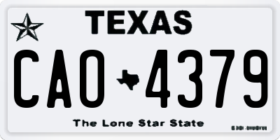 TX license plate CAO4379