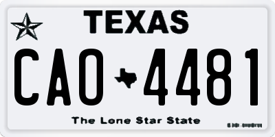 TX license plate CAO4481