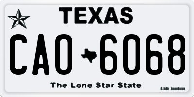 TX license plate CAO6068