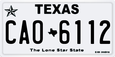 TX license plate CAO6112