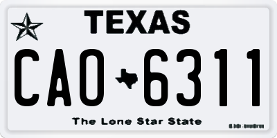 TX license plate CAO6311