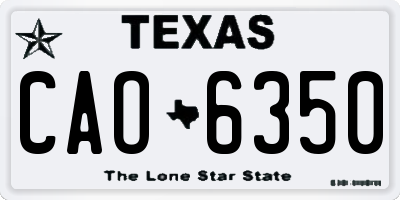 TX license plate CAO6350