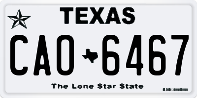 TX license plate CAO6467