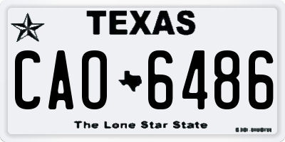 TX license plate CAO6486