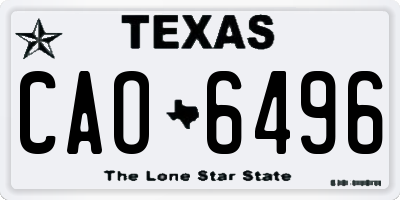 TX license plate CAO6496