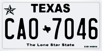 TX license plate CAO7046