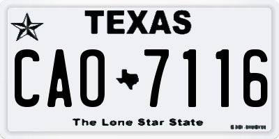 TX license plate CAO7116