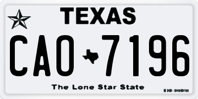 TX license plate CAO7196