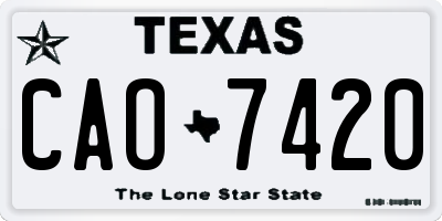 TX license plate CAO7420