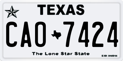 TX license plate CAO7424