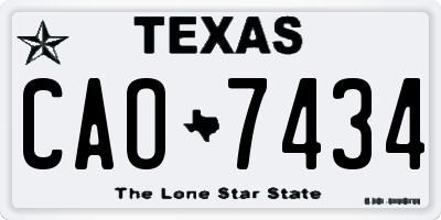 TX license plate CAO7434