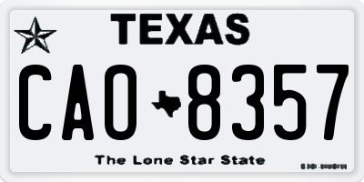 TX license plate CAO8357