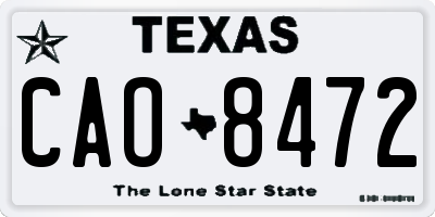 TX license plate CAO8472