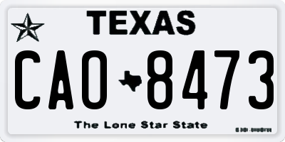 TX license plate CAO8473