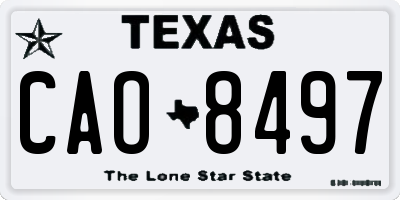 TX license plate CAO8497