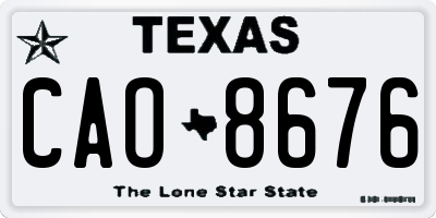 TX license plate CAO8676