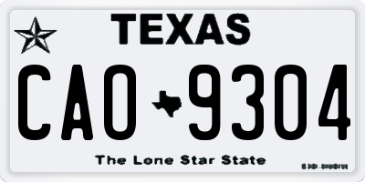 TX license plate CAO9304