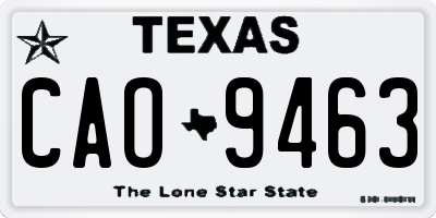 TX license plate CAO9463