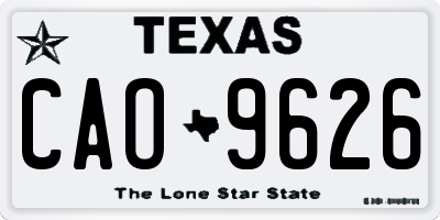TX license plate CAO9626