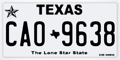 TX license plate CAO9638