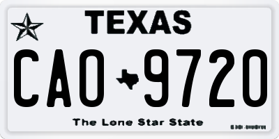TX license plate CAO9720