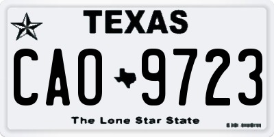 TX license plate CAO9723