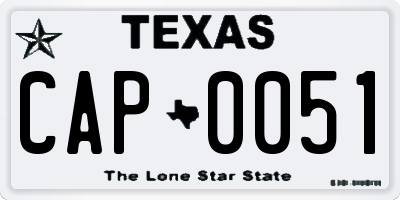 TX license plate CAP0051