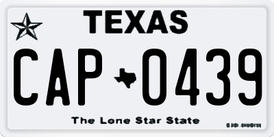 TX license plate CAP0439