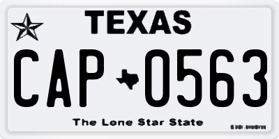 TX license plate CAP0563