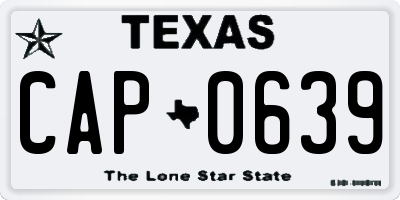 TX license plate CAP0639