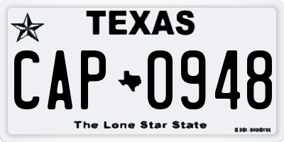 TX license plate CAP0948