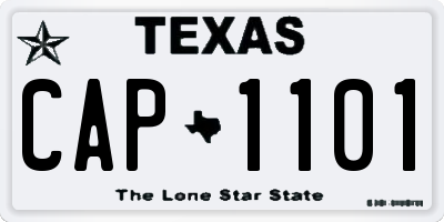 TX license plate CAP1101