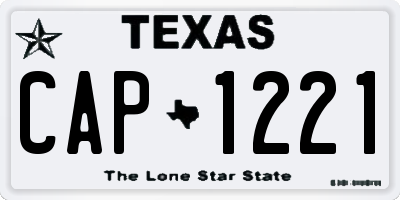 TX license plate CAP1221