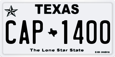 TX license plate CAP1400