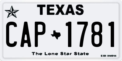 TX license plate CAP1781