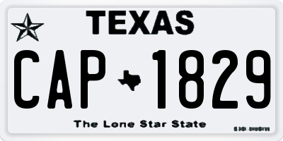 TX license plate CAP1829