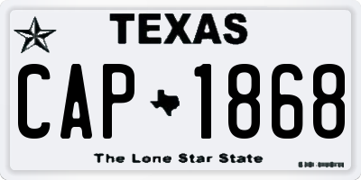 TX license plate CAP1868