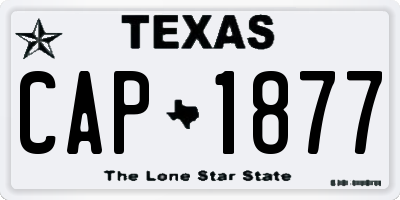 TX license plate CAP1877