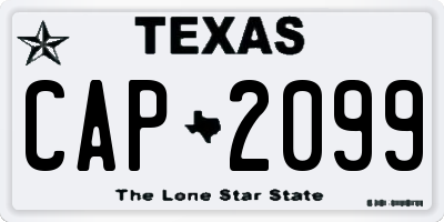 TX license plate CAP2099